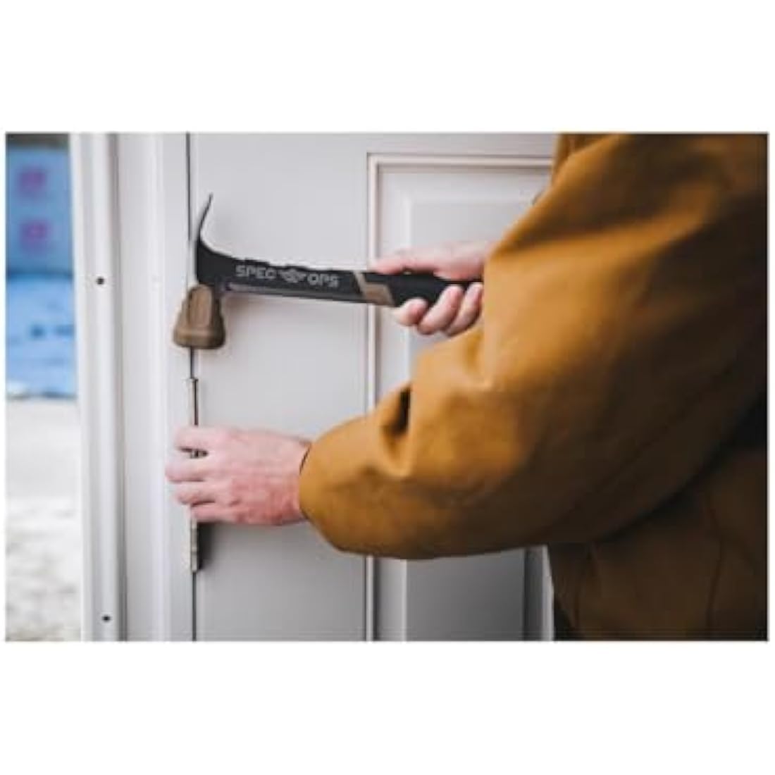 Spec Ops SPEC-M22CF-S Tools Framing Hammer, 22 oz, Rip Claw, Milled Face, Soft Mallet Face, Shock-Absorbing Grip, 3% Donated to Veterans,Black/Tan