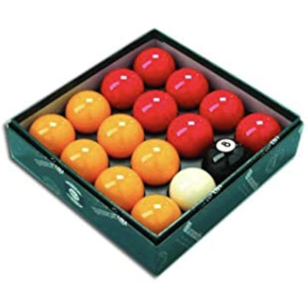 Aramith Premier Red-Yellow 2" Pool Balls with 1 7/8" White