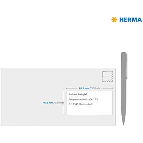 HERMA Self Adhesive Multipurpose Labels, 12 Labels per A4 Sheet, 100 Sheets, 88.9 x 46.6 mm, 1200 Labels, Blank Universal Labels Stickers, Sticky Labels for Laser & Inkjet Printer, White