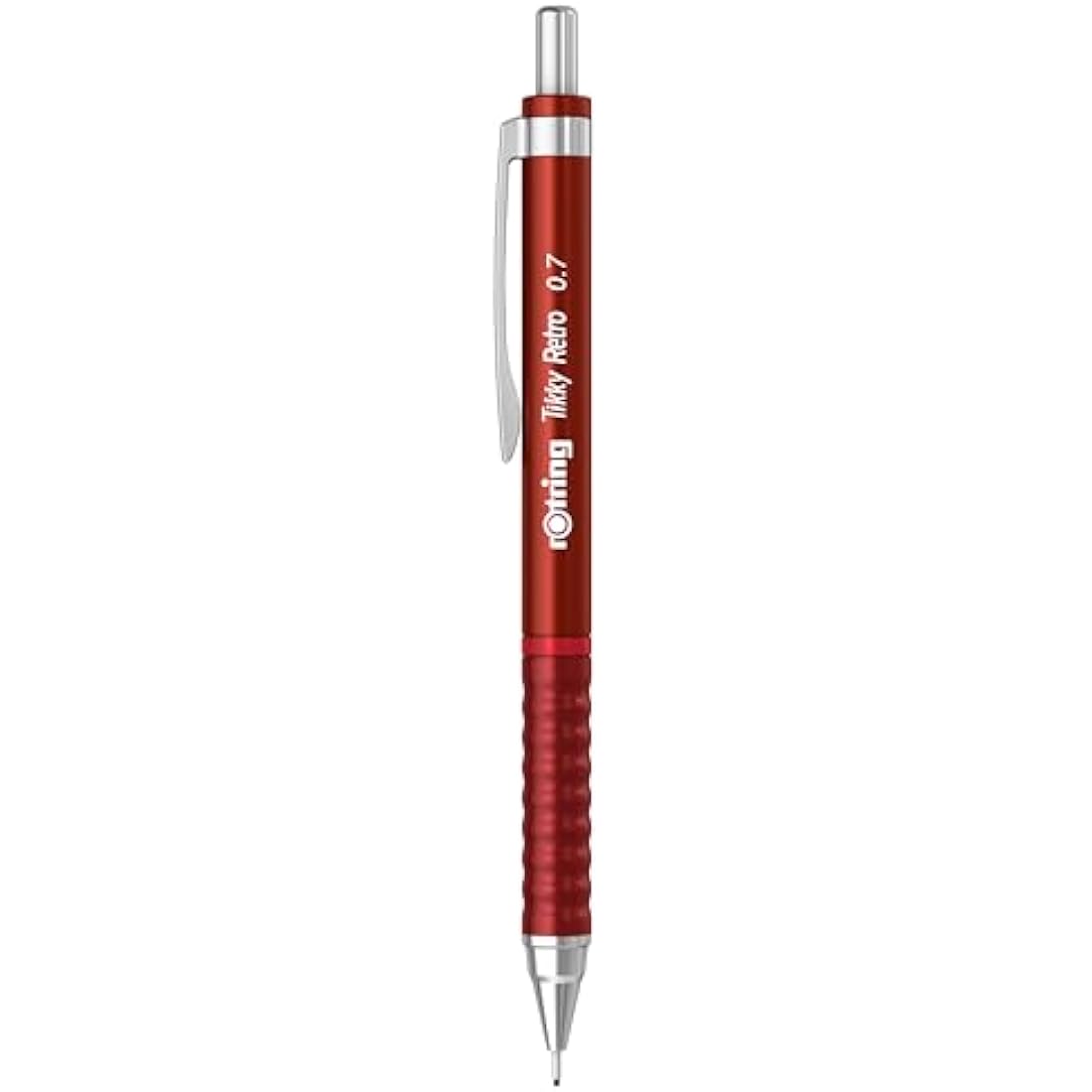 rOtring Tikky Retro Mechanical Pencils | 2B 0.7 mm | Red Barrels | with Comfort Rippled Grip | 12 Count