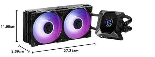 MSI MAG CORELIQUID 360R V2 AIO CPU Liquid Cooler - Rotatable ARGB Blockhead, Integrated Radiator Pump, Split-Flow Water Cooling, Evaporation-Proof Tubing, Easy to Install - AMD & Intel Compatible