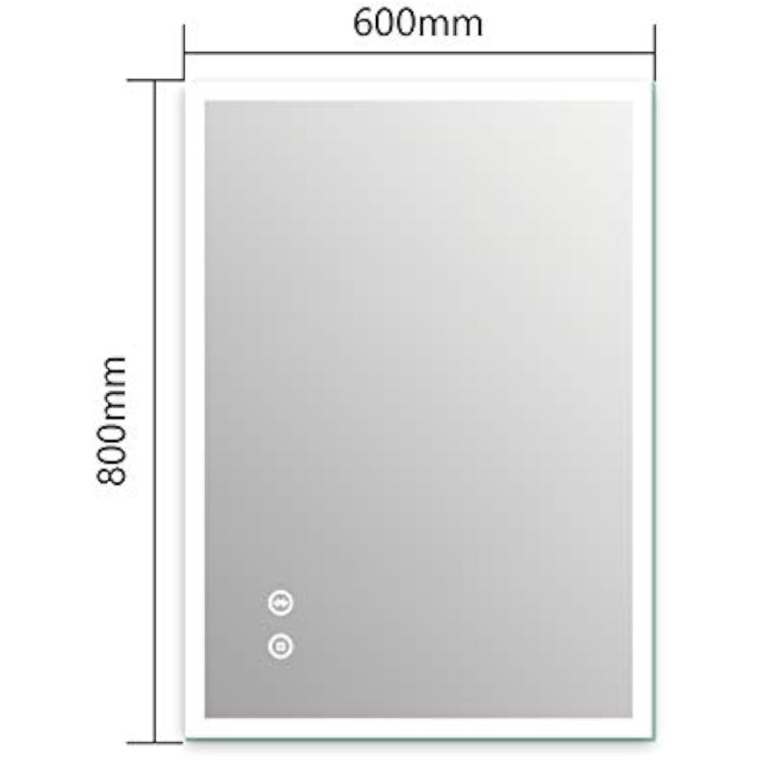 EMKE 800 X 600 mm Bathroom Mirror with Lights and Shaver Socket, Backlit LED Bathroom Mirror Wall Mounted, Demister Pad/Safety Socket/Touch Switch, Smart Mirrors, Vertical/Horizontal, IP44