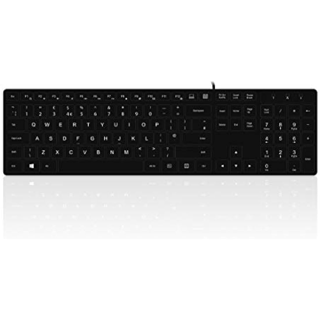 Accuratus 301 - USB Full Size, Super Slim Multimedia Keyboard with Square Modern Keys - Black,KYBAC301-UBLK