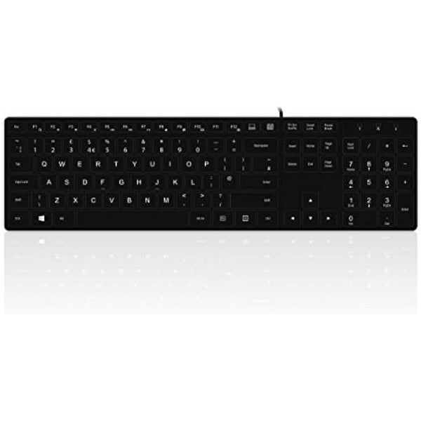 Accuratus 301 - USB Full Size, Super Slim Multimedia Keyboard with Square Modern Keys - Black,KYBAC301-UBLK