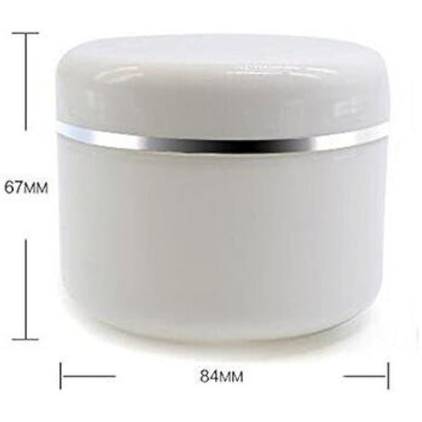 6PCS White Plastic Jar with Dome Lid 8 Oz (250g) Portable Refillable Cosmetic Makeup Face Cream Lotion Jar Lip Balm Lotion Storage Container Bottle Pot Case