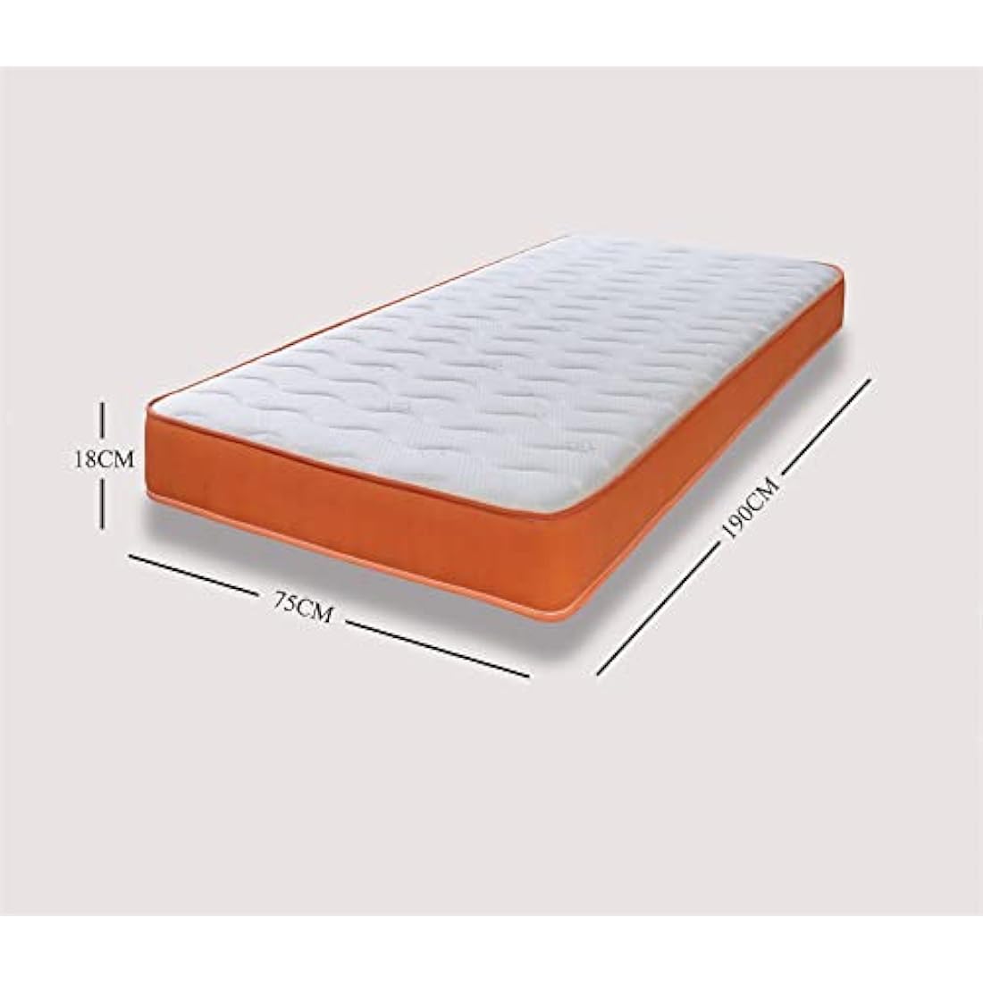 eXtreme comfort ltd Cooltouch Colours Orange Wave Hybrid Memory Foam & Pinna-Coil Innerspring Mattress With Orange Border 18cms Deep, 2ft6 Small Single 75cmx190cm