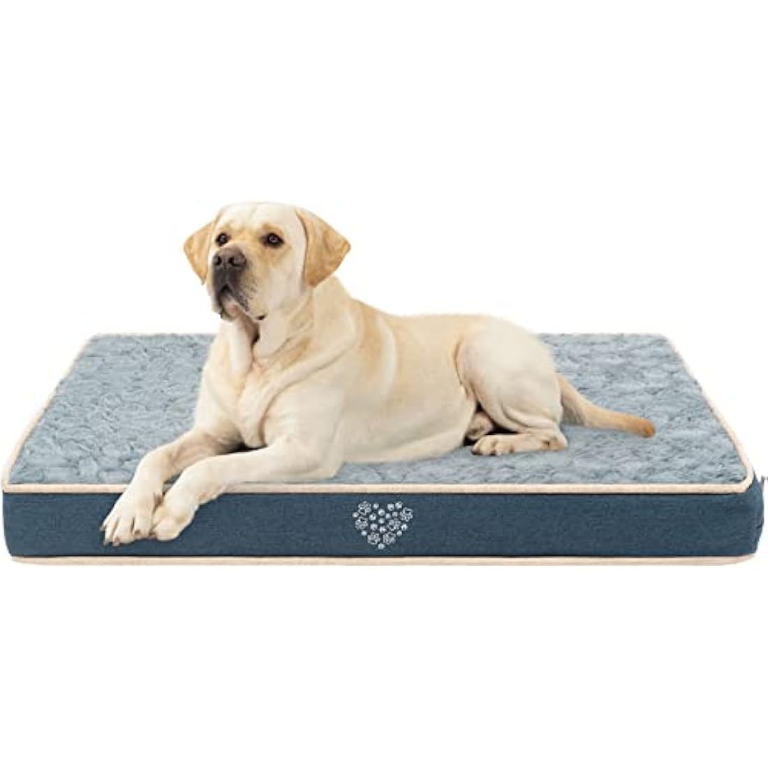 VANKEAN Waterproof Reversible (Warm & Cool) Dog Mat with Machine Washable Cover, Crate Mat for Small to Large Dogs, Navy/Grey