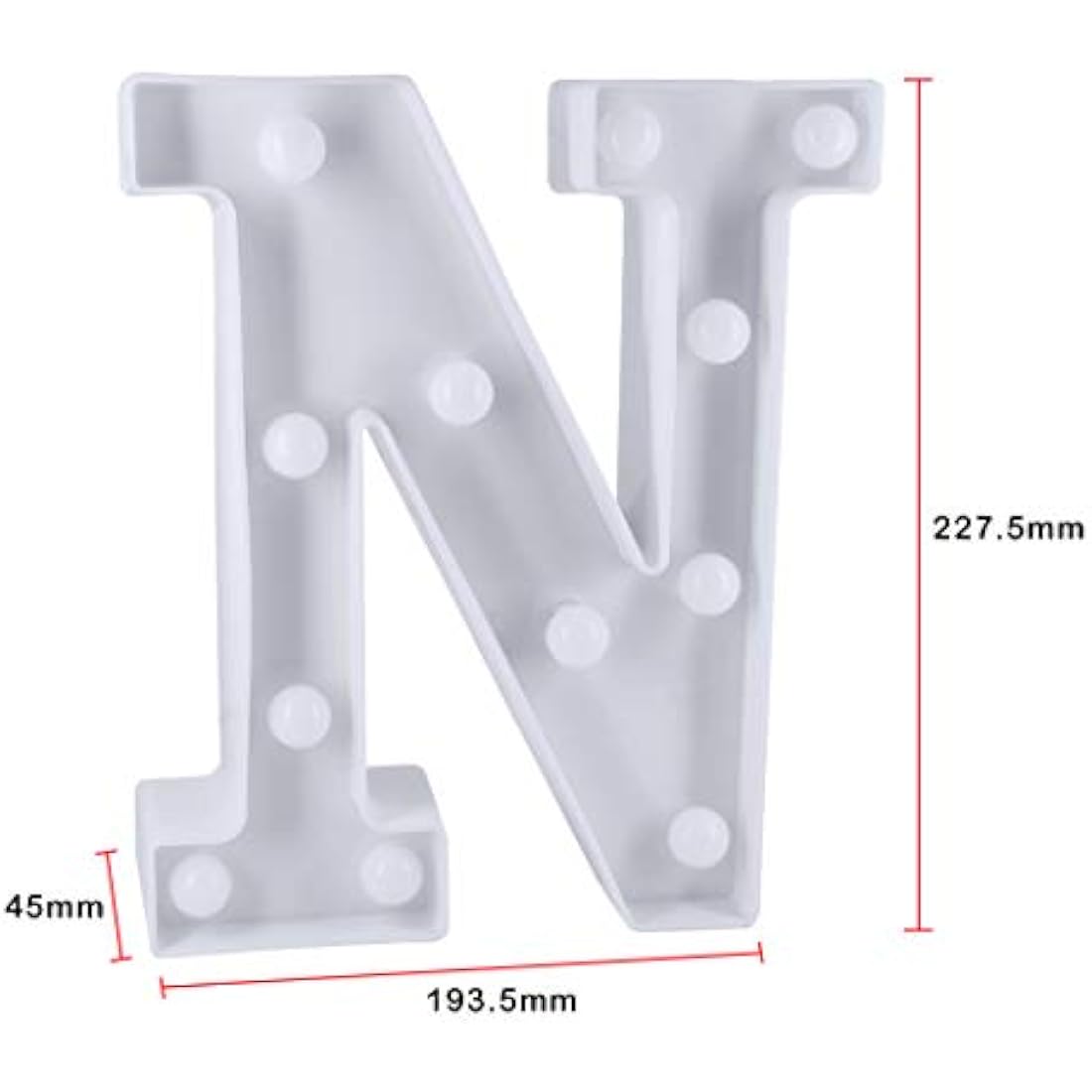 HONPHIER® Letter Lights Decorative LED Alphabet Lights Marquee Decoration Light Up Sign Night Light Battery Operated for Birthday Party Wedding Receptions Holiday Bar Home Bedroom Bath Bar Decor (N)