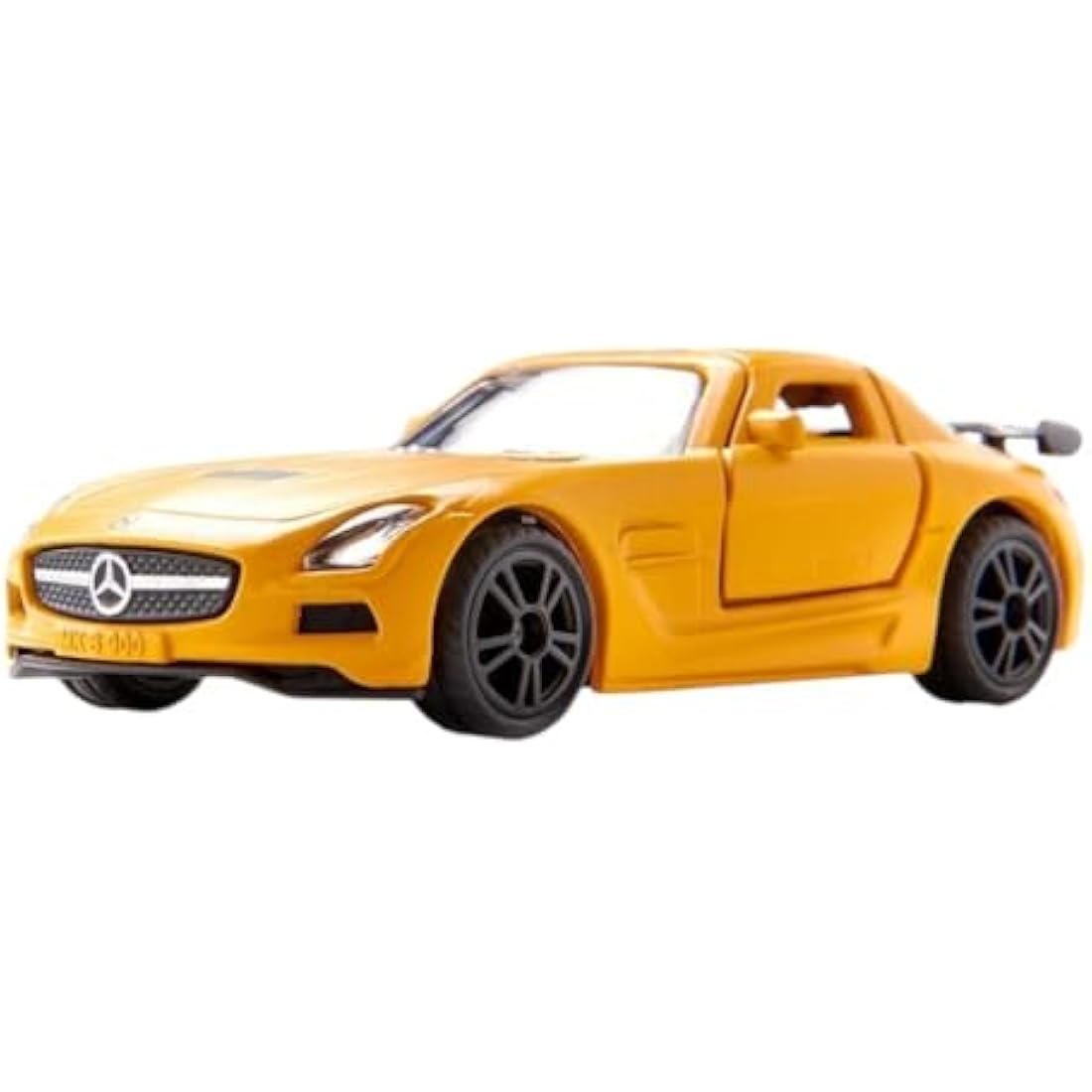 siku 1542, Mercedes-Benz SLS AMG Black Series sports car, Metal,Plastic, Orange, Opening gull-wing doors, Rubberised tyres