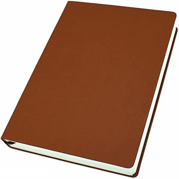 Drawing Thick Sketchbook Memo Writing Sketch Pad Diary 660 Pages Notebook Soft Faux Leather Cover Journal 80GSM Paper Notepad (Brown, A4)