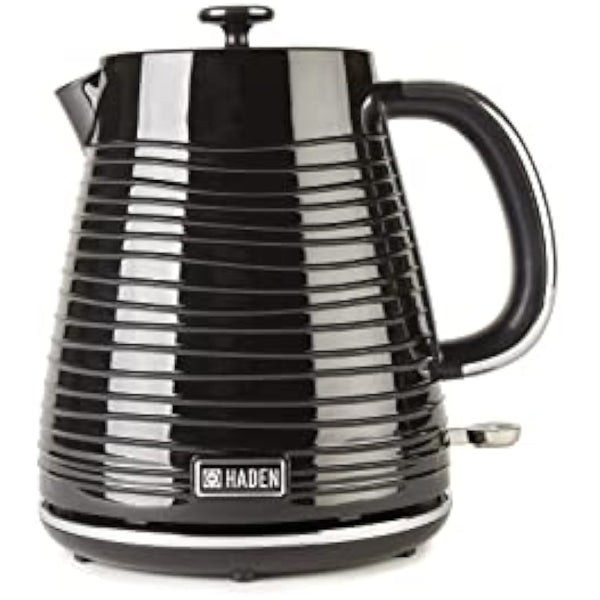 Haden Devon 1.7L Black Kettle – Stylish, Lightweight, Cordless Kettle for Tea & Coffee – Perfect for Daily Use in Small Kitchens and Homes – Essential Electric Kitchen Appliance