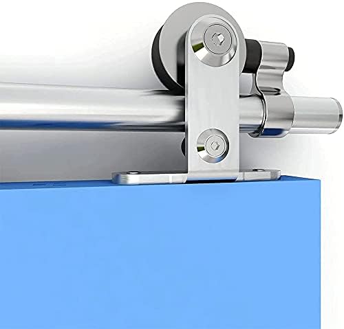 CCJH 200CM/6.6FT Stainless Steel Sliding Barn Door Hardware Kit Track Roller Closet Accessory for Single Door T Shape