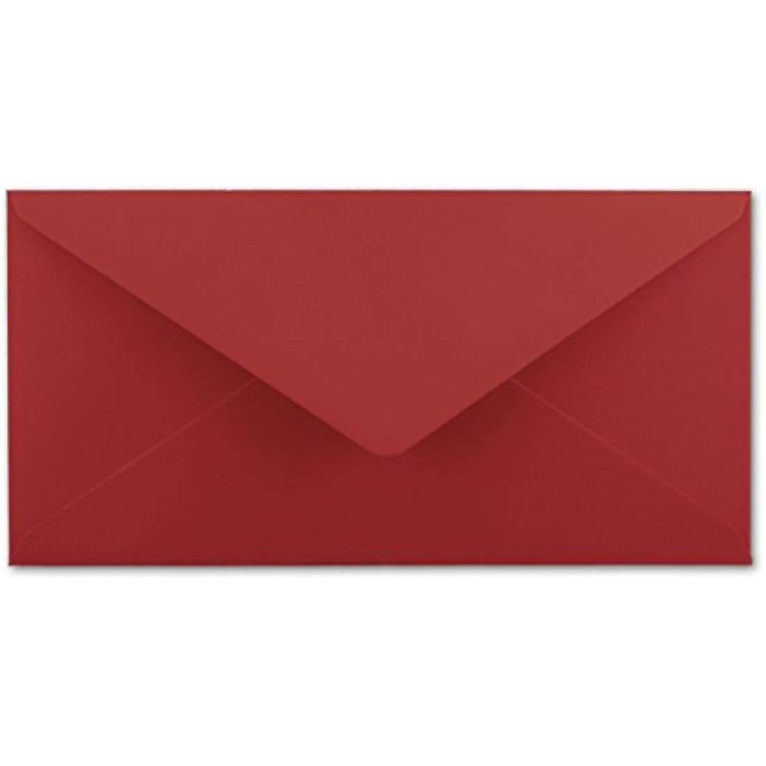 Gummed Envelopes | DL Format 110 x 220 mm | Completely Coloured Paper | Postal Envelopes without Window | Ideal for Christmas, Greetings and Invitation Cards | FarbenFroh Series 150 Umschläge dark red