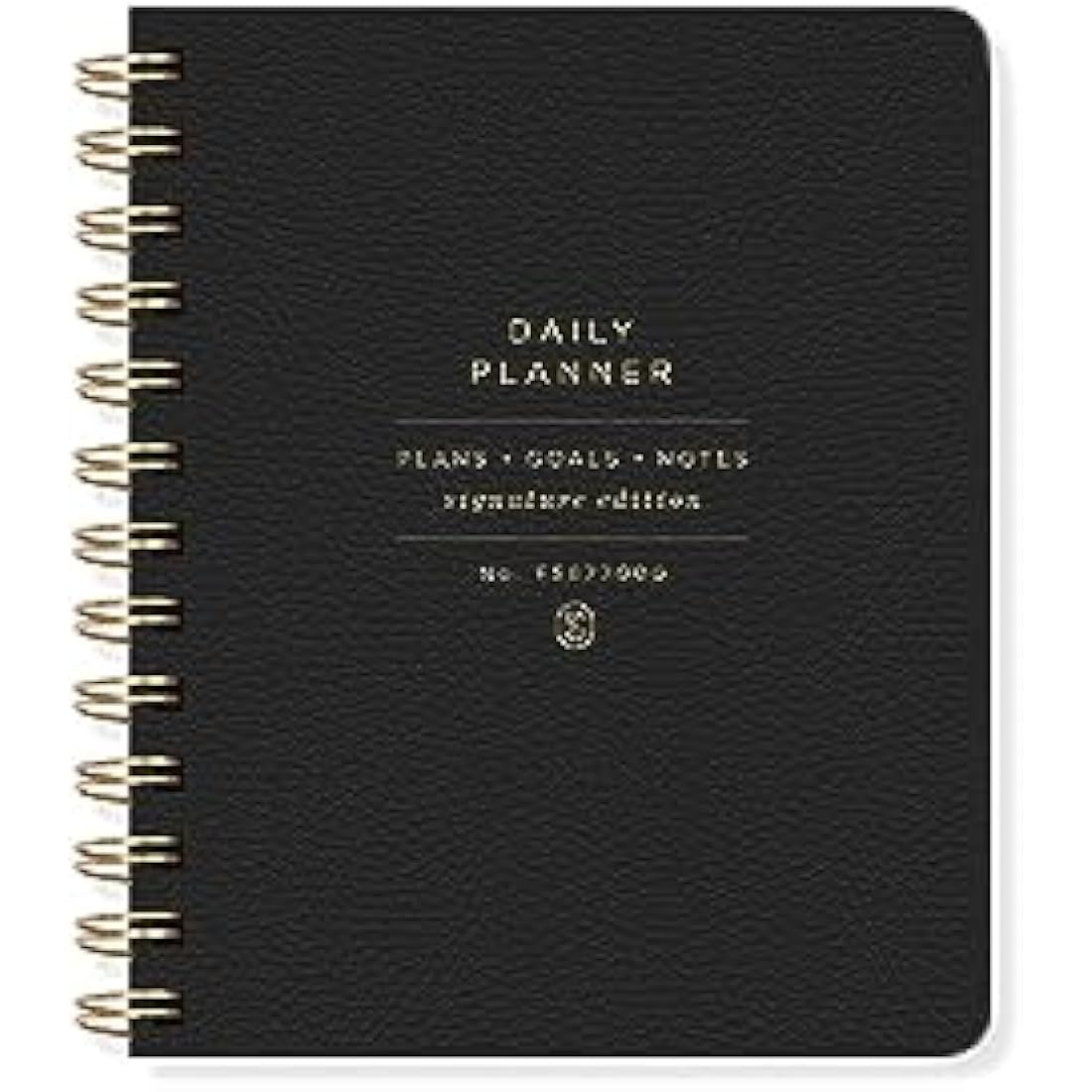 Fringe Stdio Non-Dated Daily Planner, 160 Pages, twing Ring Spiral Binding, SE Standard Black (877003)
