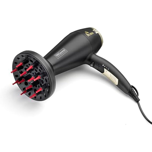TRESemme Keratin Smooth Volume Shine Hair Dryer & Diffuser Gift Set - 2200W Powerful Blow Dryer, Heat Protection, Paddle Brush, Accessories, Black, 5543BU