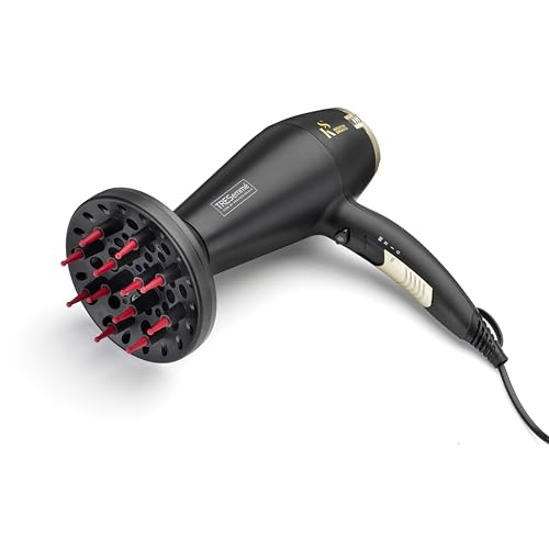 TRESemme Keratin Smooth Volume Shine Hair Dryer & Diffuser Gift Set - 2200W Powerful Blow Dryer, Heat Protection, Paddle Brush, Accessories, Black, 5543BU