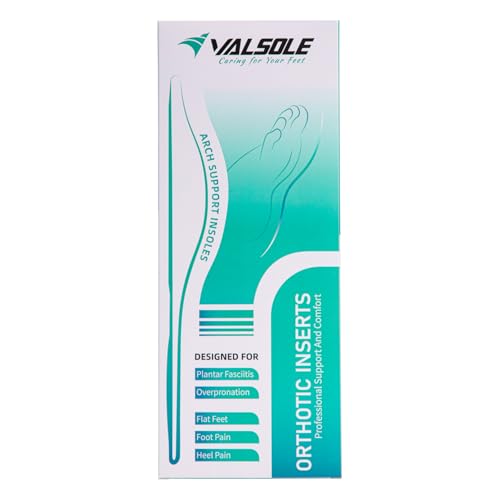 VALsole Orthotic Insole,Arch SupportFor Insole,Plantar FasciitisInsole,for OverPronation,Flat Feet,Metatarsalgia,Heel Pain, Insoles for Men and Women,Blue (UK 9-28cm, Blue-V227)