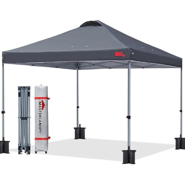 MASTERCANOPY Durable Ez Pop-up Gazebo Tent with Roller Bag (3x3M,Dark Grey)