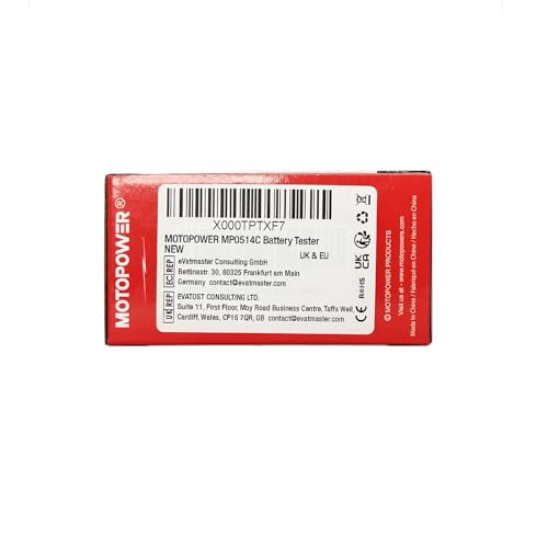 MOTOPOWER 12V Digital Battery Tester Voltmeter and Alternator Charging System Analyzer with LCD Display and LED Indication, Black Rubber Paint