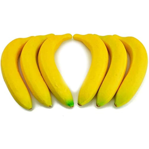 JEDFORE 6Pcs Fake Banana Simulation Artificial Lifelike Fake Fruit for Christmas Festival Home House Kitchen Wedding Party Photography Decoration