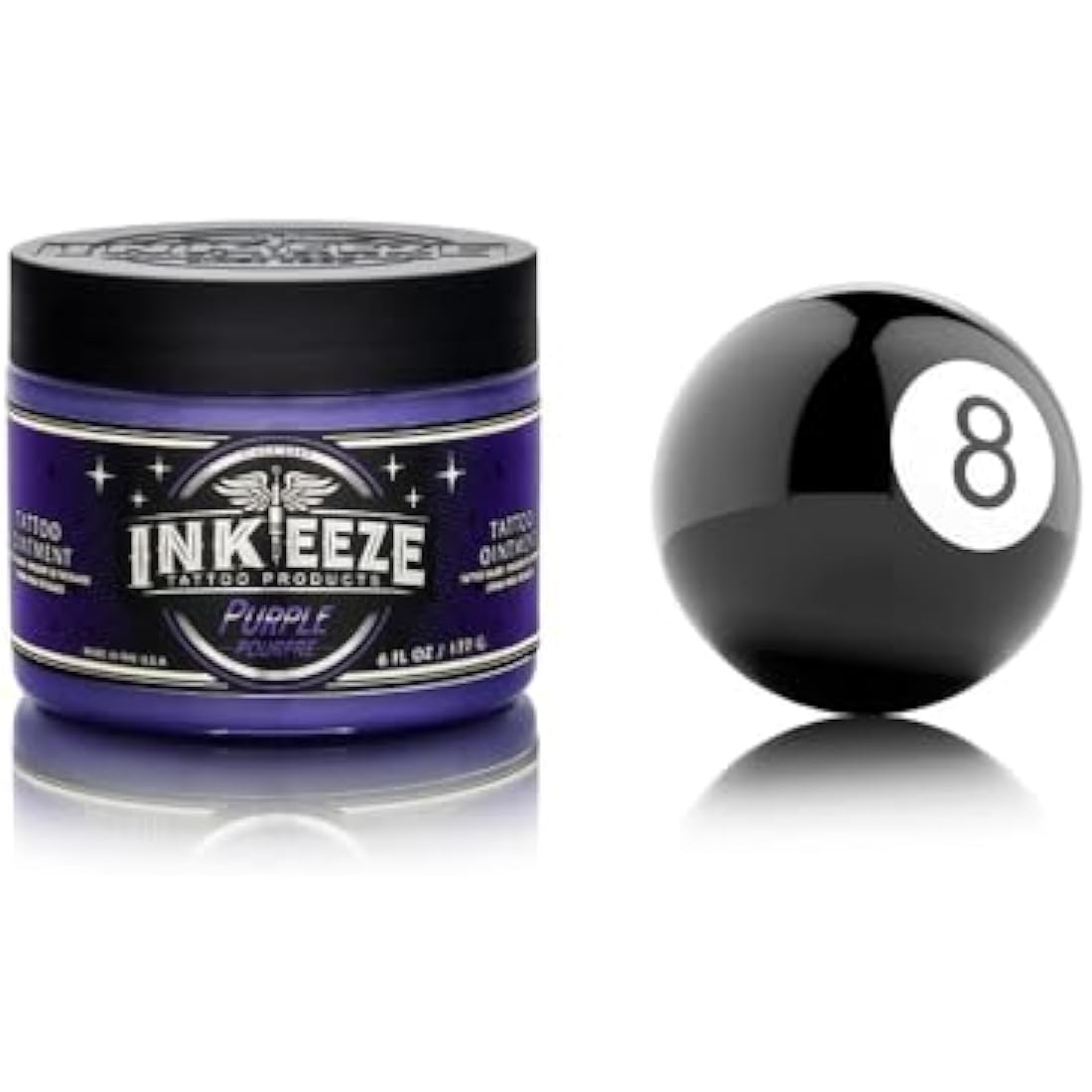 INK-EEZE Purple Glide Tattoo Ointment – Non-Petroleum, Essential Oil Infused Formula - For Artist and Aftercare - Vegan, Cruelty Free - 6oz jar
