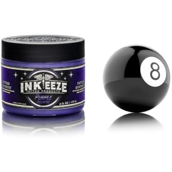 INK-EEZE Purple Glide Tattoo Ointment – Non-Petroleum, Essential Oil Infused Formula - For Artist and Aftercare - Vegan, Cruelty Free - 6oz jar