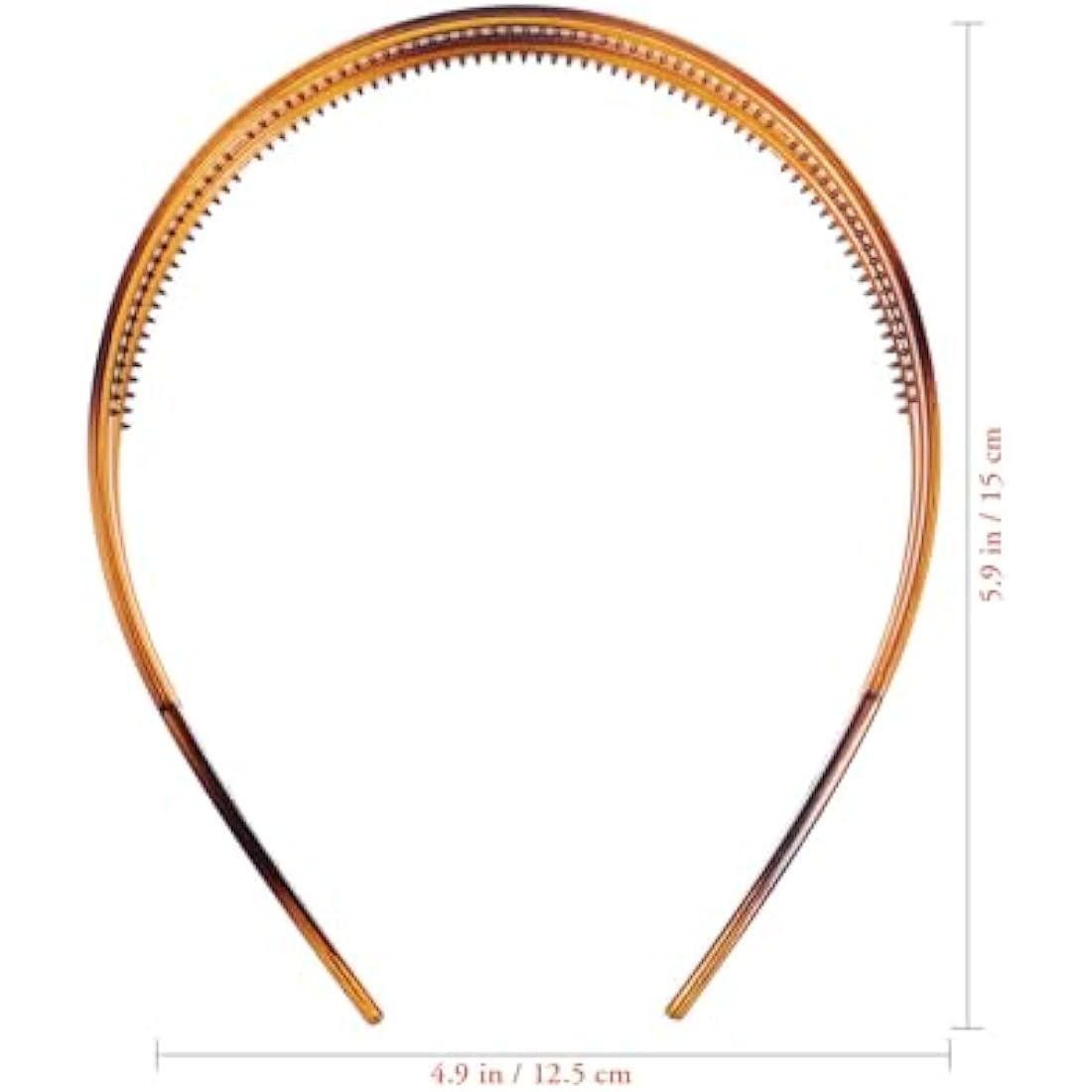 minkissy 2pcs Plastic Headband Double Row Hair Hoops Vintage No Slip Hair Bands with Teeth for Adult Women Girls Face Washing