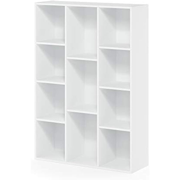 Furinno Luder 11-Cube Reversible Open Shelf Bookcase, White