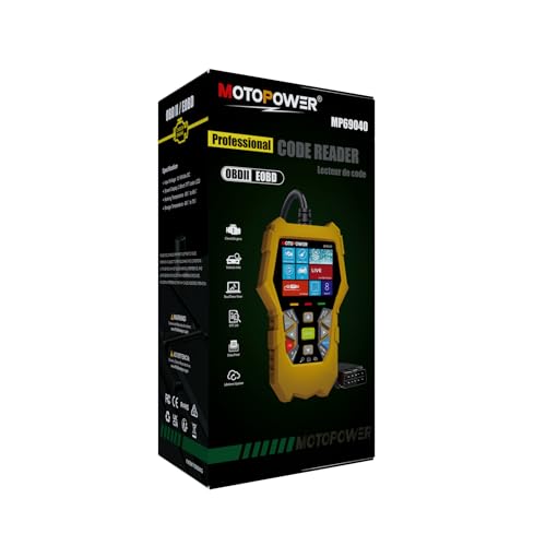 MOTOPOWER MP69040 Car OBD2 Scanner Check Engine Fault Code Reader Diagnostic Scan Tool, Black