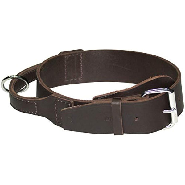 Dingo Brown Collar with a Handle Handmade of Soft Leather Especially for Guard Shepherd Breeds 13106