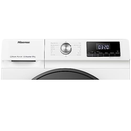 Hisense 3 Series WFQA9014EVJM Freestanding 9 KG Front Load Washing Durable Inverter Machine Steam Wash Quick Wash 15 Washing Programs 1400 RPM White- Energy Rating A