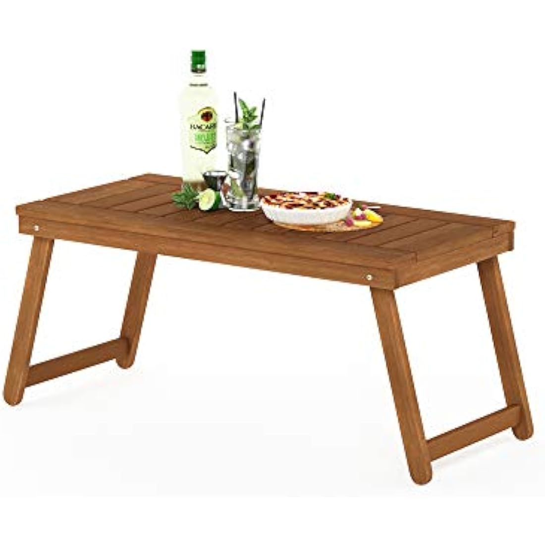 Furinno Patio Folding Tables, Wood, Natural, 104.14 (W) x 42.92 (H) x 45.21 (D) cm