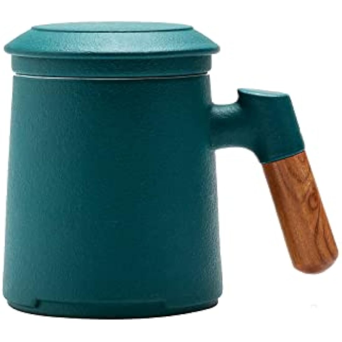 ZENS Tea Mug With Infuser and Lid, 360ML Ceramic Loose Leaf Cup With Fine Strainers, Wood Handle for Hot Brewing, Accessories for Women Tea Lovers Gifts