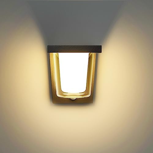 FLORNIA LED Outdoor Wall Light with Motion Sensor, Outside Wall Light Main Powered with PIR, External Garden Weatherproof Aluminium Lamp (900LM 13.5W 3000K IP44)