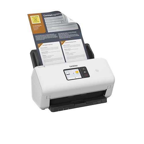 Brother ADS-4300N Desktop Document Scanner |SuperSpeed USB 3.0 |Double-sided |Advanced Image Capture, UK Plug