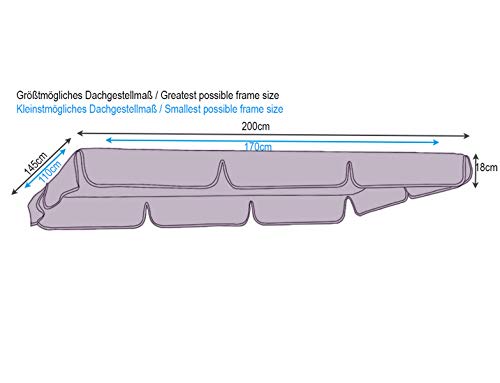 Quick-Star Replacement Roof Universal 3 Seater Patio Replacement Cover Sun Canopy Swing Roof