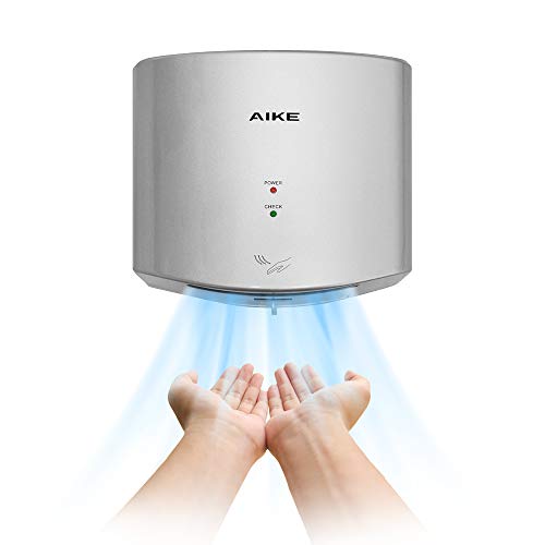 AIKE Hand Dryer 10 Seconds to Dry, High Speed Energy Saving Electric Hand Dryer Automatic, Commercial Hand Dryer for Kitchen, Bathroom and Toilet AK2630S 220v 1400W Silver