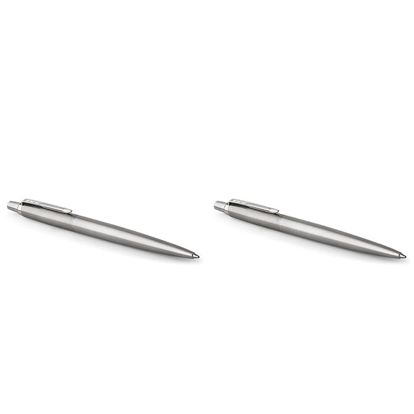 Parker Jotter Ballpoint Pen | Stainless Steel with Chrome Trim | Medium Point | Handwriting Pens & Stationery Supplies | Blue Ink | Gift Box