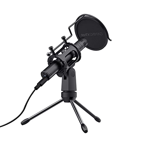 Trust Gaming GXT 236 Yami USB Condenser Streaming Microphone for Podcast, Twitch, Discord, ASMR, Youtube, Playstation 5, Gaming Mic with Cardioid Recording Pattern, Mute Button, RGB Light - Black