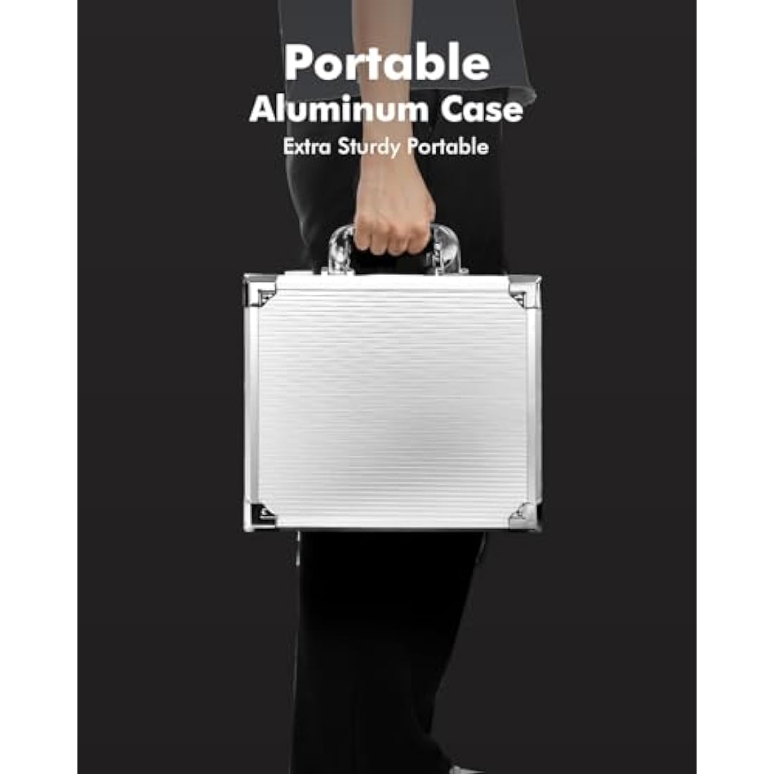 HEITOK Poker Chips with Denominations, 600-pcs 11.5g Weighted Numbered Casino Chips Set, 2 Decks with Compact Aluminum Case for Texas Hold'em, Blackjack