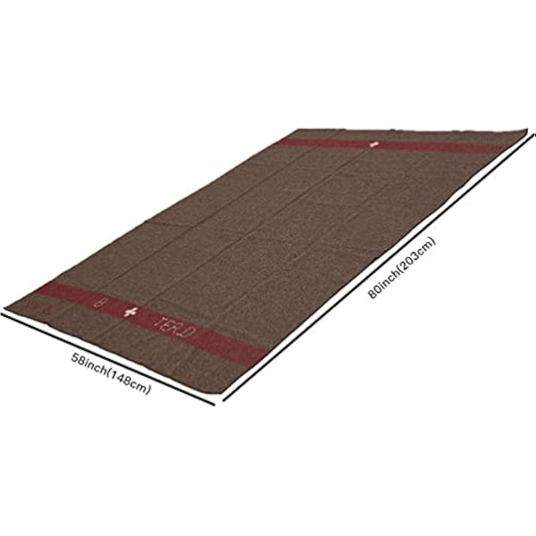 JQZ 100% Wool Blanket 4.5 LBS Swiss Army Military Reproduce Warm Thick Washable 59" x 80" Great for Camping Outdoors Sporting Events Survival & Emergency Kits