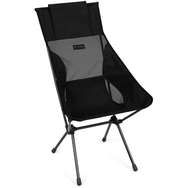 Helinox Sunset Chair Lightweight, High-Back, Compact, Collapsible Camping Chair, Blackout, 1.56kg, with Side Pokets