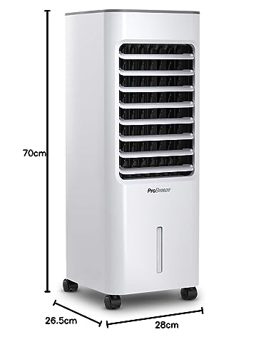 Pro Breeze 4-in-1 Air Cooler with 10 Litre Capacity, Remote Control, 3 Fan Speeds & LED Display. Powerful Evaporative Air Cooler with Built-in 7.5 Hour Timer & Automatic Oscillation for Home & Office