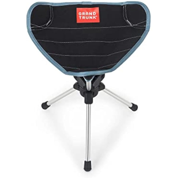 GRAND TRUNK Compass 360° Swivel Camping Stool – Ultra-Light, Foldable & Rotating Travel Chair – Compact & Durable for Outdoors, Hiking, and Fishing – Black