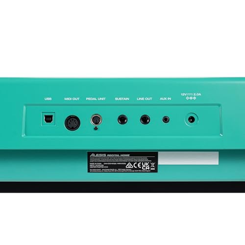 Alesis Recital Home Digital Piano with 88 Hammer Action Weighted Keys, Stand, Pedals and Lessons, Turquoise