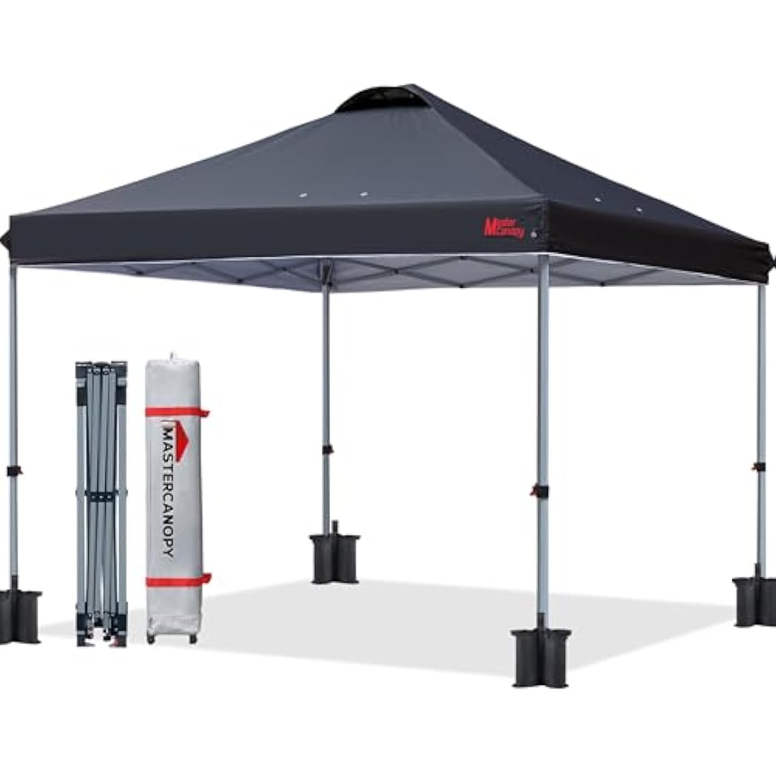 MASTERCANOPY Durable Ez Pop-up Gazebo Tent with Roller Bag (2.5x2.5M,Black)