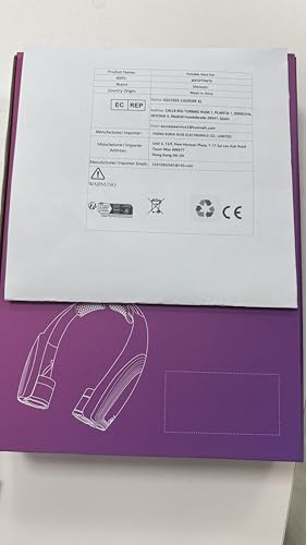 8000mAh Portable Neck Fan, Neck Air Conditioner with 6 Powerful Speeds, Hands-Free 360° Cooling Neck Fan, Rechargeable USB Fan Bladeless Wearable Foldable Mini Fan for Men Women Home Office Outdoor