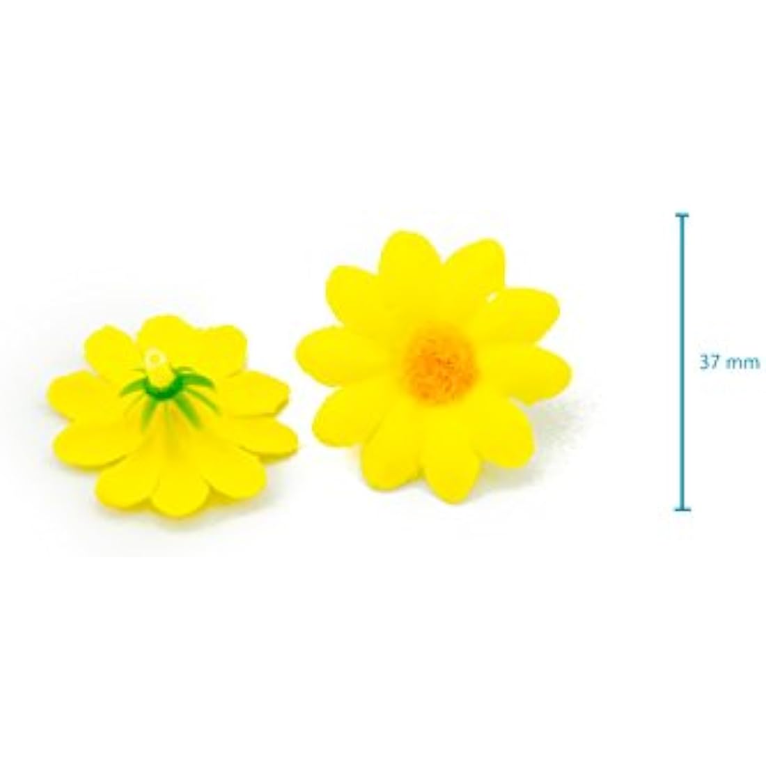 AKORD Artificial Gerbera Daisy Flowers Heads for DIY Wedding Party, Yellow, 0.38 x 0.38 x 0.2 cm