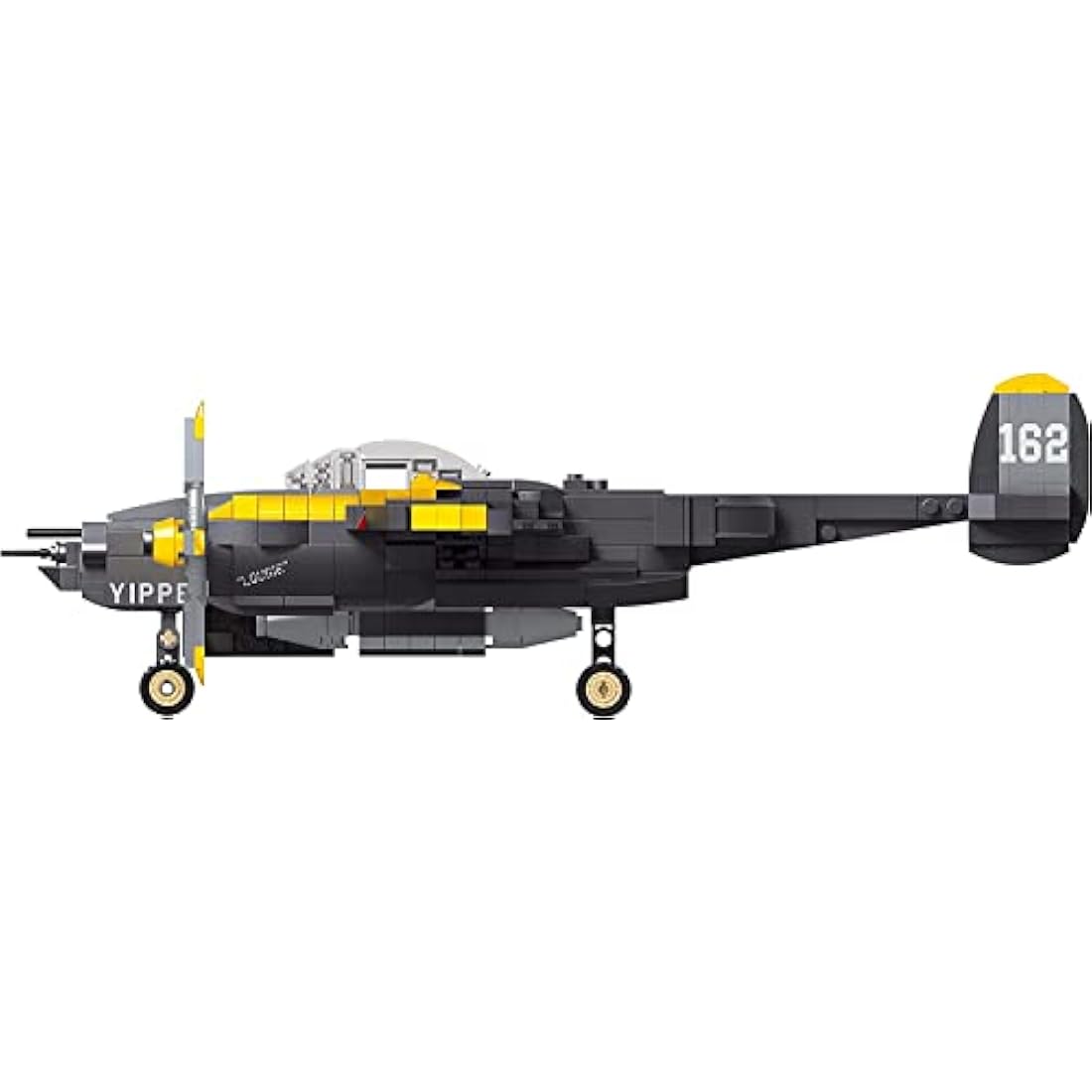 APOSTROPHE Games P-38 Lightning Aircraft Building Block Set - 937 Pieces - Air Force Fighter Plane Toy Set – Building Block for Kids Older Than 10 and Adult – Compatible with All Building Bricks
