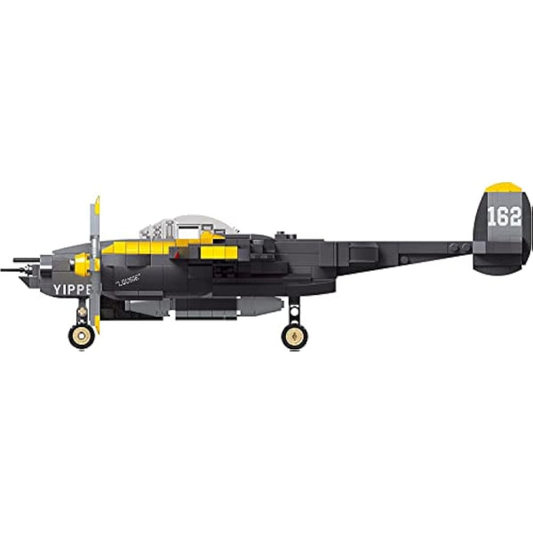 APOSTROPHE Games P-38 Lightning Aircraft Building Block Set - 937 Pieces - Air Force Fighter Plane Toy Set – Building Block for Kids Older Than 10 and Adult – Compatible with All Building Bricks